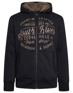 KAM South River Sherpa-gefütterter Hoodie, Jet Black